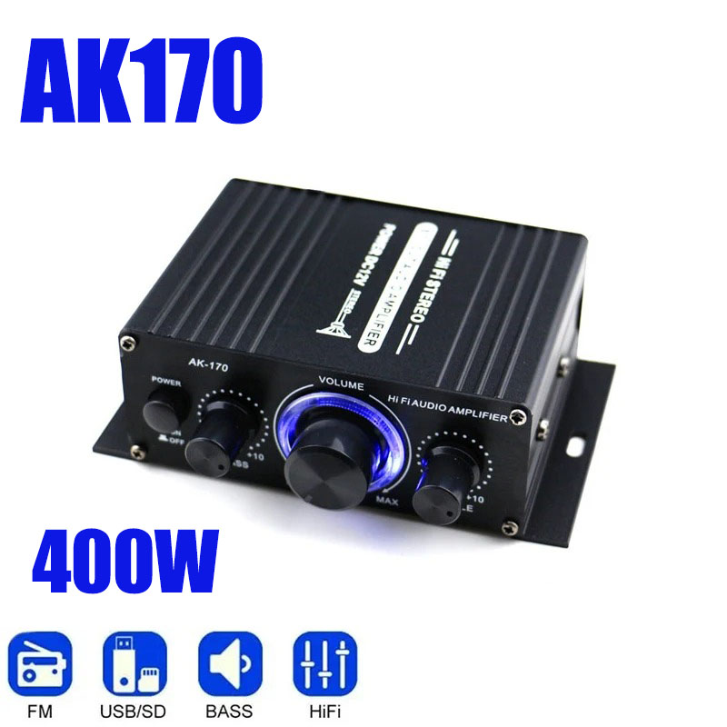 Home Cinema Receiver - AK170 Mini Digital Power Audio เครื่องขยายเสียงรถยนต์