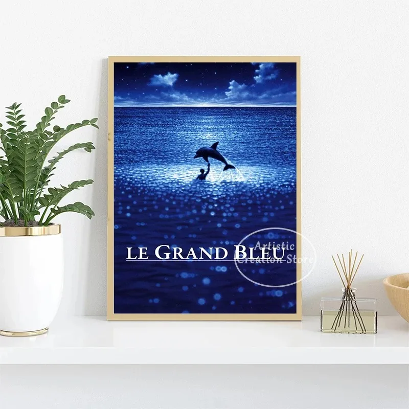 Home Cinema Design - 1988 คลาสสิกฟิล์มฝรั่งเศส Big Blue ภาพยนตร์โปสเตอร์พิมพ์ภาพผนังห้องนั่งเล่น Cinema