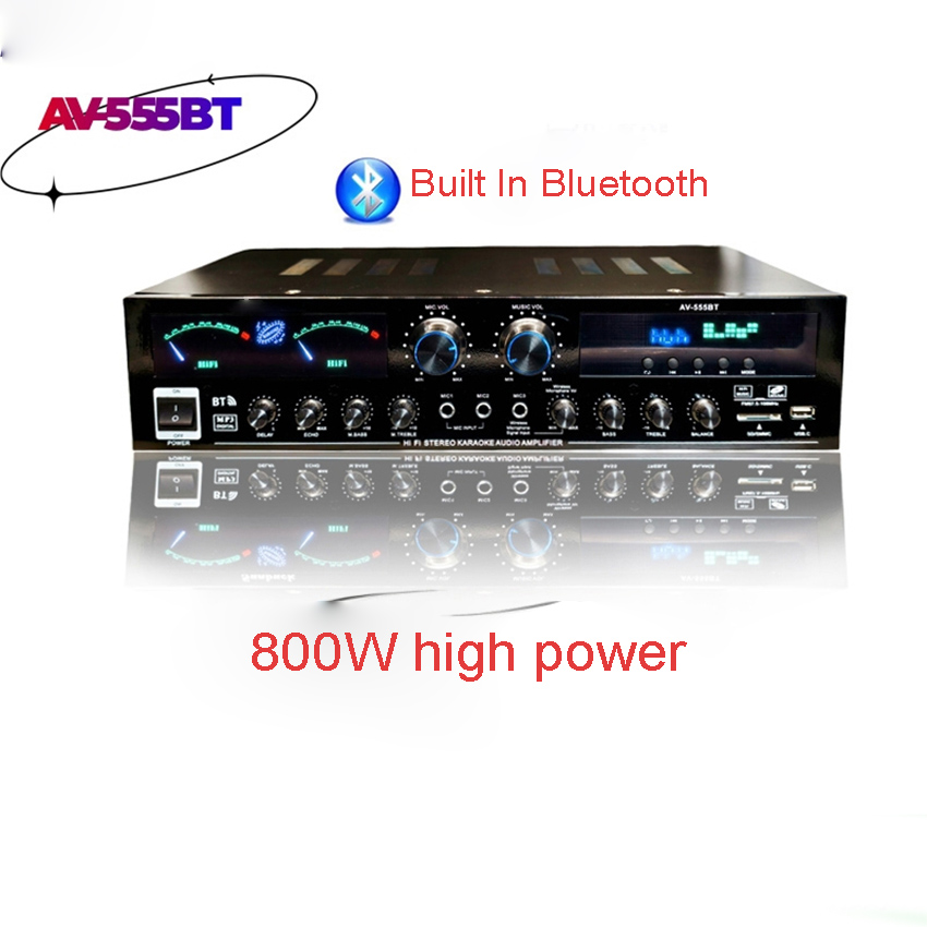 Home Cinema Receiver - 555BT High-power Amplifier AC220V/110V ลําโพง KTV
