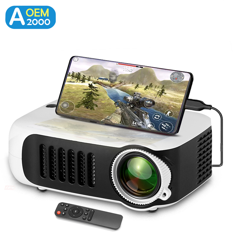 Home Cinema Laser Projector - A2000 มินิโปรเจคเตอร์แบบพกพาโฮมเธียเตอร์ 3D LED Video โปรเจคเตอร์