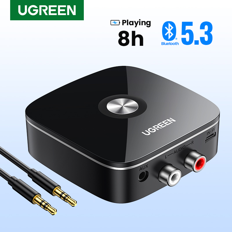 Home Cinema Receiver - Ugreen AUX RCA อะแดปเตอร์รับสัญญาณบลูทูธสำหรับระบบสเตอริโอในบ้านตัวแปลงบลูทูธ RCA ขนาด3.5มม.