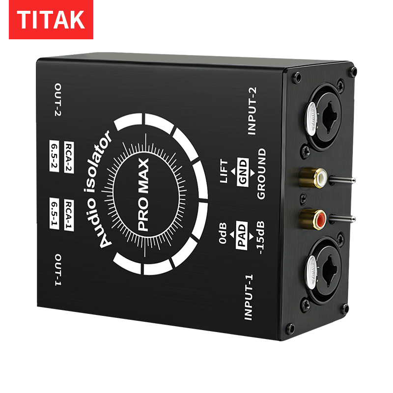 Home Cinema System - กล่องแยกสัญญาณเสียงแบบ 3 พิน XLR/RCA/TS/TRS สำหรับกำจัดสัญญาณรบกวนจากสายดิน ใช้งานได้หลากหลาย