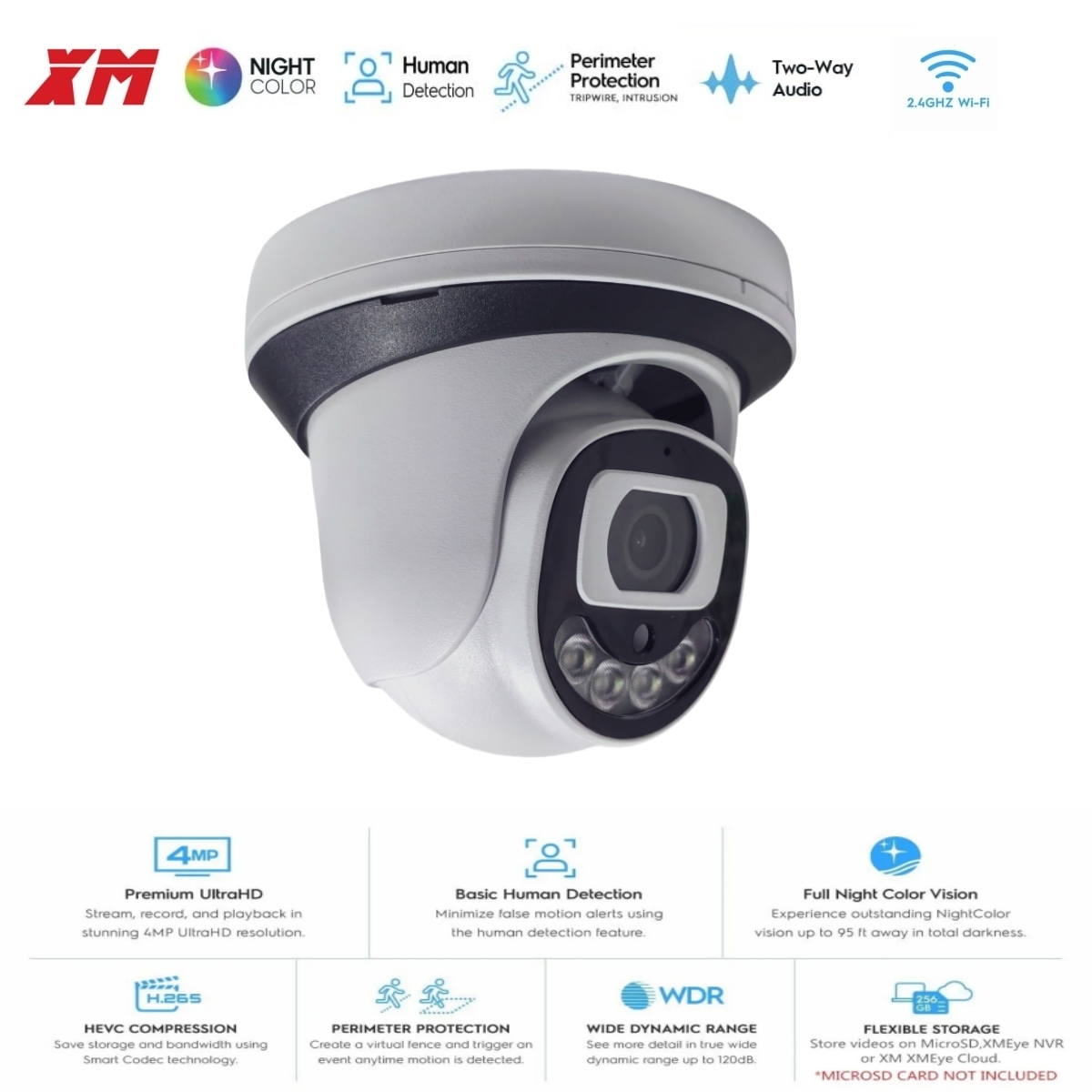 Home Cinema System - กล้องรักษาความปลอดภัย WiFi 4MP แบบโดมไร้สาย กล้อง IP