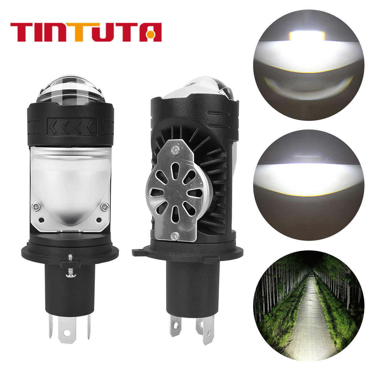 Projector Lamp Replacement - 1/2 ชิ้น H4 LED ไฟหน้ารถจักรยานยนต์หลอดไฟสปอตไลท์สว่างเป็นพิเศษ 12V