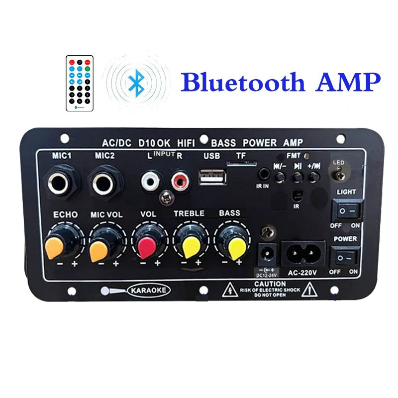 Home Cinema Receiver - เครื่องขยายเสียง 30-120W รองรับไมโครโฟนคู่บลูทูธ Amplificatore ซับวูฟเฟอร์สําหรับ 4Ohm