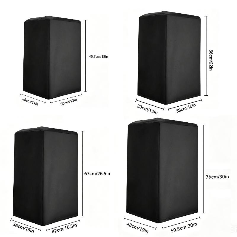 Home Cinema Theater - มีหลายขนาดให้เลือกสำหรับระบบเสียงโฮมเธียเตอร์กลางแจ้ง ผ้าคลุมลำโพงผ้าอ็อกซ์ฟอร์ด 210D สีดำ ทนทาน -