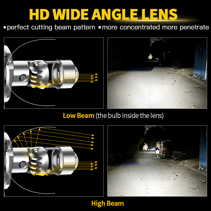 H4 HS1 LED รถจักรยานยนต์ไฟหน้า - Projector Lamp Replacement บทวิจารณ์และราคา