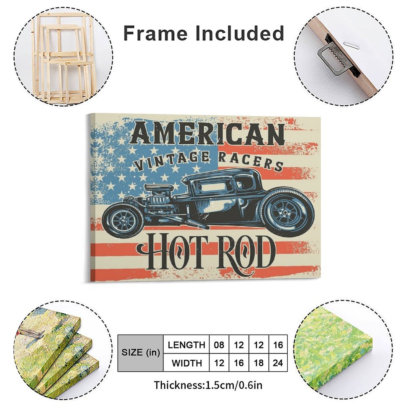อเมริกัน Hot Rod ภาพวาดผ้าใบห้ - Home Cinema Design บทวิจารณ์และราคา