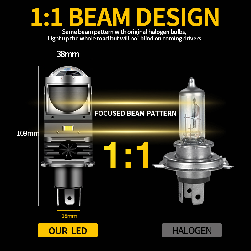 1 PC H4 LED ไฟหน้าโปรเจคเตอร์ร - Projector Lamp Replacement บทวิจารณ์และราคา