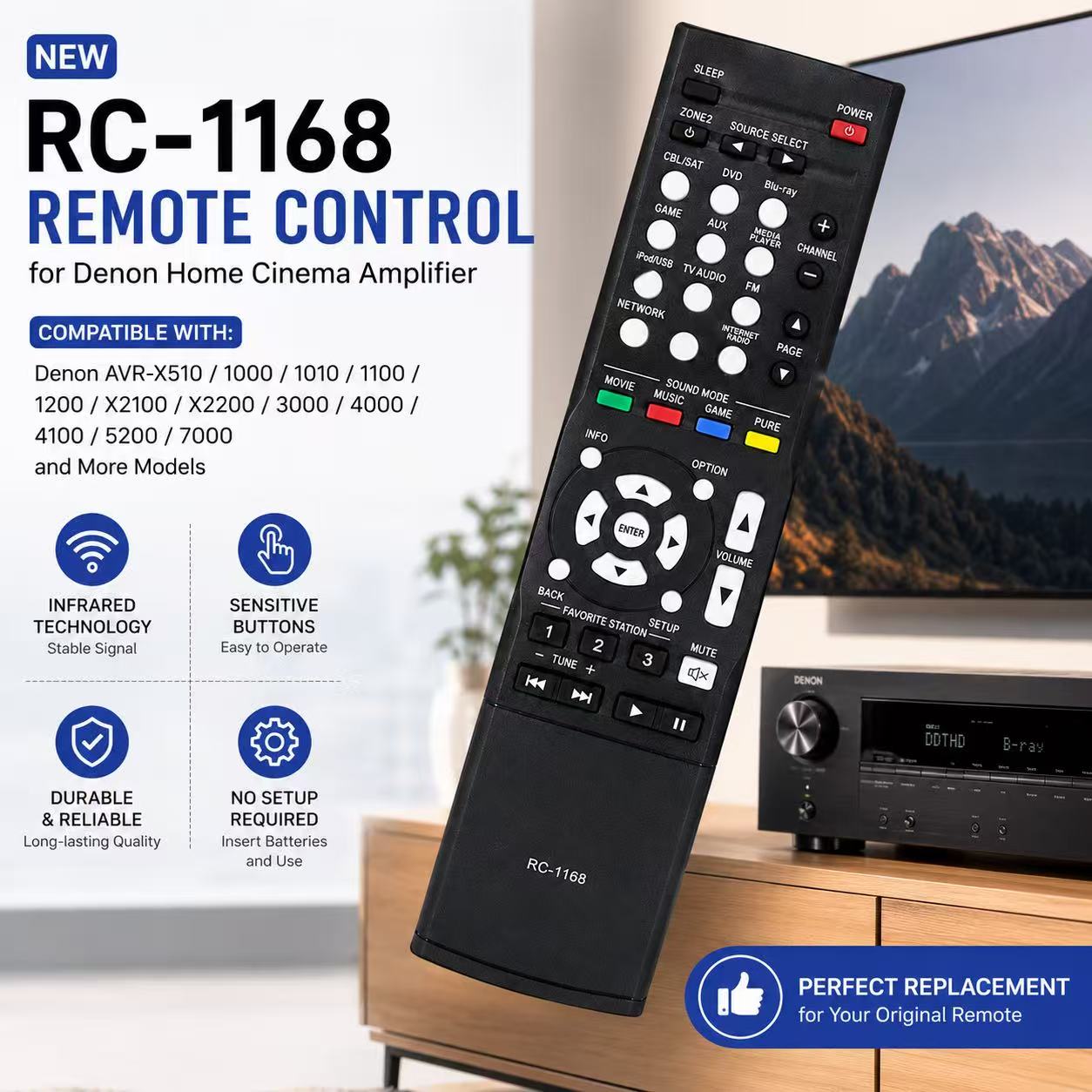 RC‑1168 รีโมทคอนโทรลทดแทนใหม่ส - Home Cinema Denon บทวิจารณ์และราคา