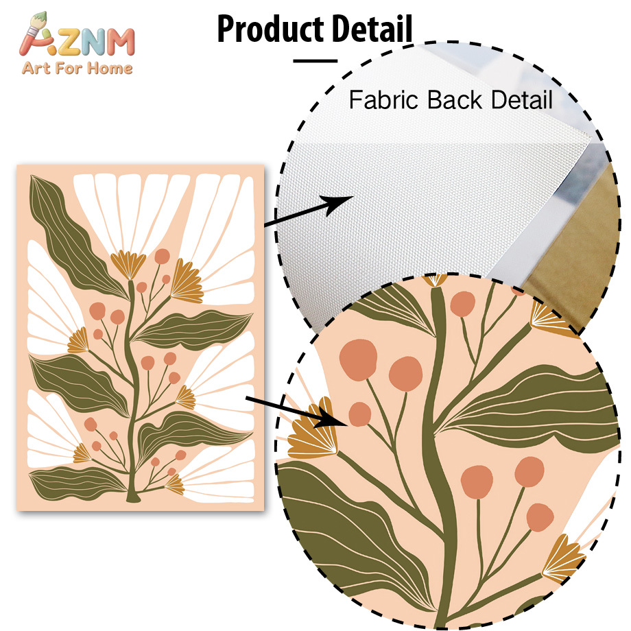 AZNM ภาพวาดบนผ้าใบลายดอกไม้สไต - Home Cinema Wall Art บทวิจารณ์และราคา