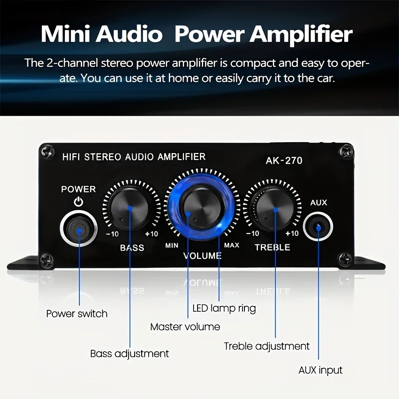 AK-270 400W มินิเพาเวอร์แอมป์  - Home Cinema Theater บทวิจารณ์และราคา