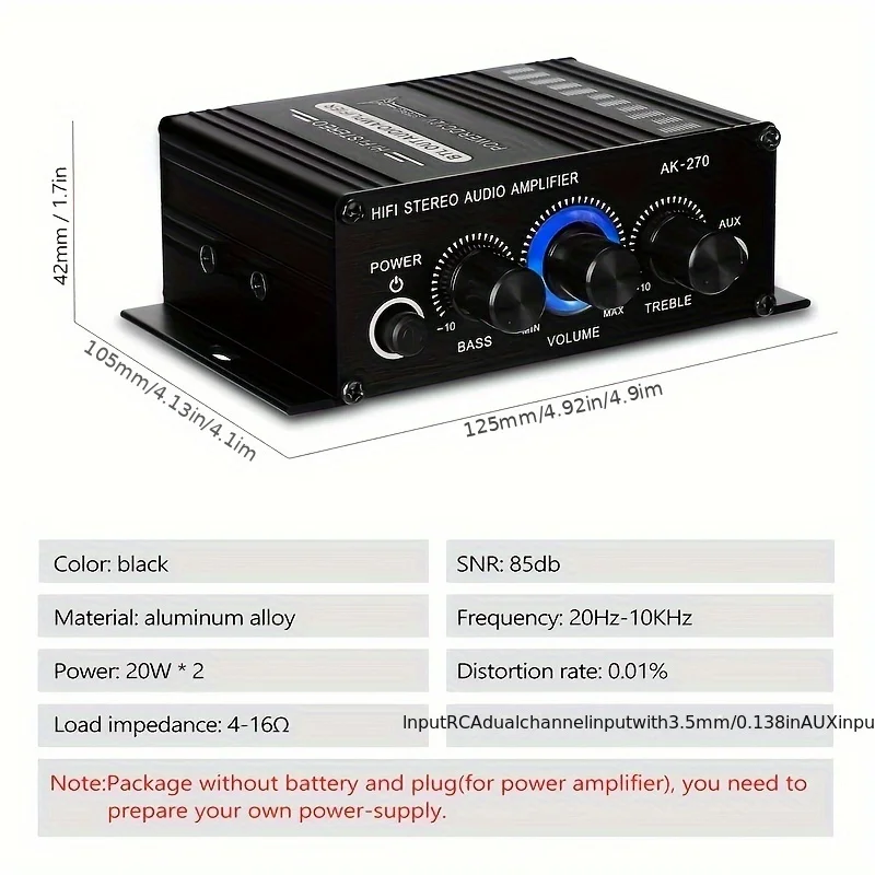 AK-270 400W มินิเพาเวอร์แอมป์  - Home Cinema Theater บทวิจารณ์และราคา
